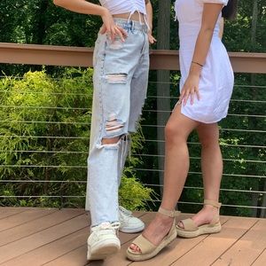 PACSUN BLEACHED DISTRESSED JEANS